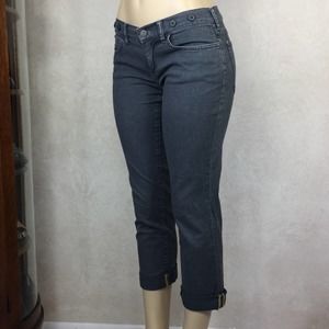 Pilcro Gray Cropped Low Rise Straight Jeans